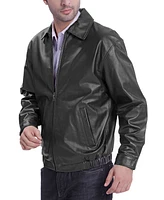 Bgsd Men Derrick Leather Bomber Jacket - Big and Tall