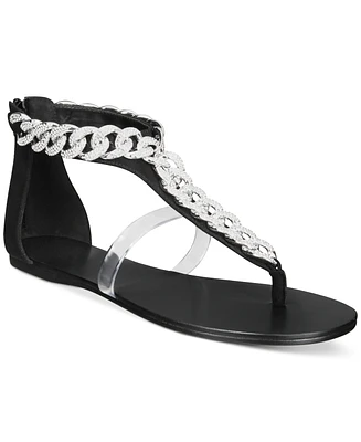 Aaj by Aminah Aurora Women's Crystal Chain Flat Sandals