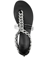 Aaj by Aminah Women's Aurora Crystal Chain Flat Sandals