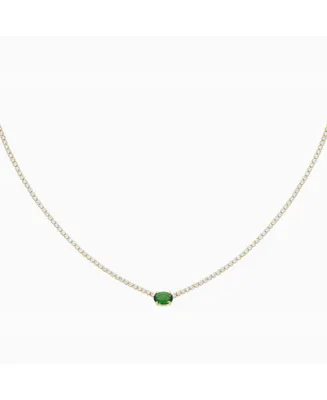 Priscilla Emerald Pendant Tennis Necklace
