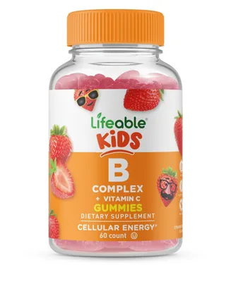 Lifeable Vitamin B Complex 5,000 mcg w/ Vitamin C for Kids Gummies - Energy, Nervous System - Great Tasting Dietary Supplement Vitamins - 60 Gummies