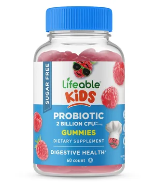Lifeable Sugar Free Probiotics for Kids Gummies - Healthy Digestive And Immune Functions - Great Tasting, Dietary Supplement Vitamins - 60 Gummies