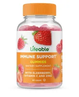 Lifeable Immune Support with Elderberry, Vitamin C and Zinc Gummies - Immune Health And Antioxidant - Dietary Supplement Vitamins - 60 Gummies
