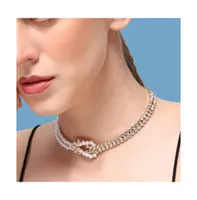 Sohi Women's White Embellished Pearl Necklace