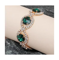 Sohi Women's Green Embellished Twist Bracelet