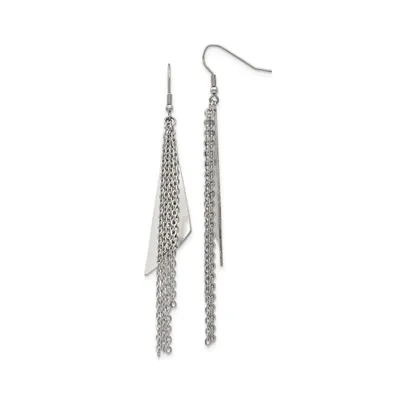 Chisel Stainless Steel Polished Multi Chain Dangle Earrings