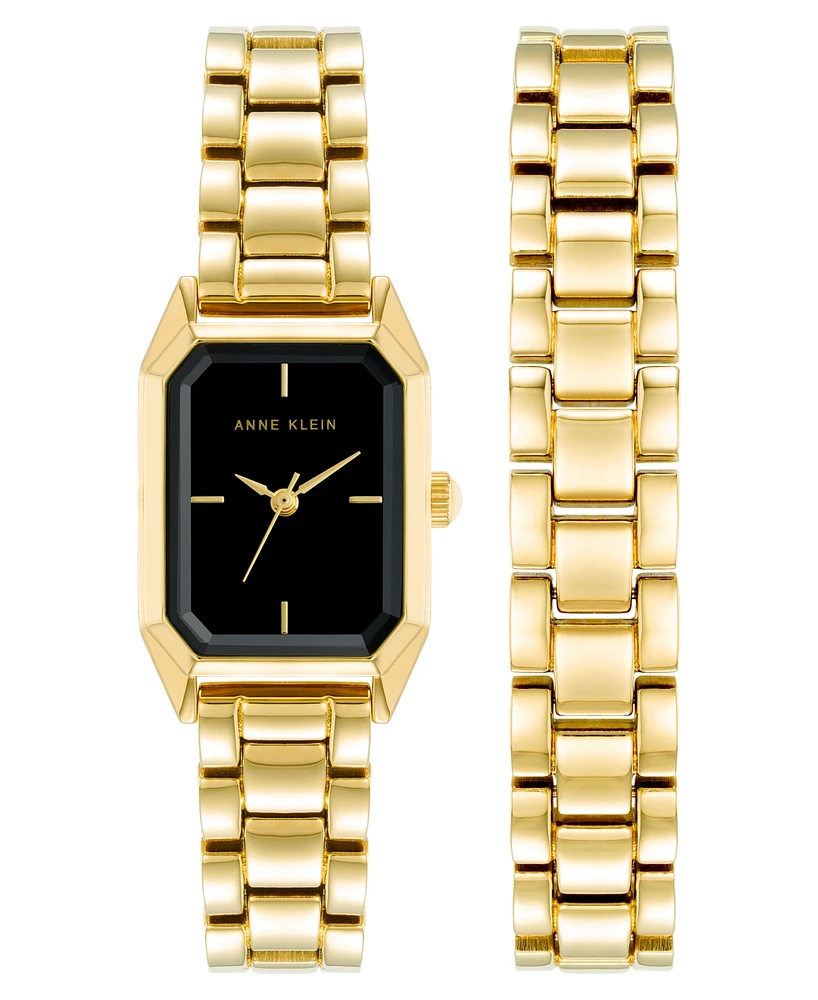 Anne Klein Women's Quartz Gold-Tone Alloy Watch Set, 20.5mm - Gold