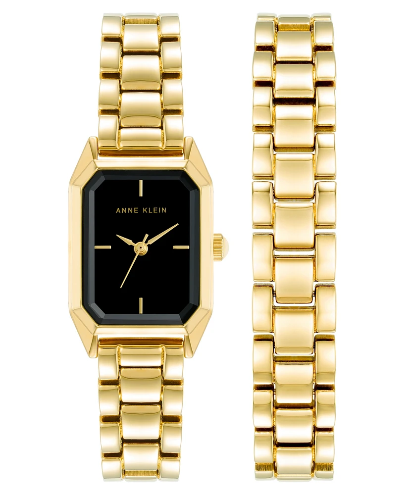 Anne Klein Women's Quartz Gold-Tone Alloy Watch Set, 20.5mm