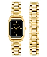 Anne Klein Women's Quartz Gold-Tone Alloy Watch Set, 20.5mm - Gold