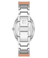 Anne Klein Women's Quartz Silver-Tone Alloy and Mauve Enamel Watch, 34mm