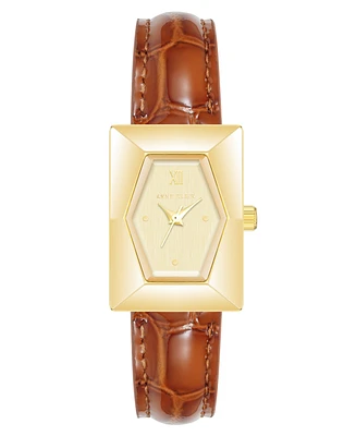 Anne Klein Women's Quartz Brown Crocograin Leather Watch, 20mm