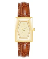 Anne Klein Women's Quartz Brown Crocograin Leather Watch, 20mm
