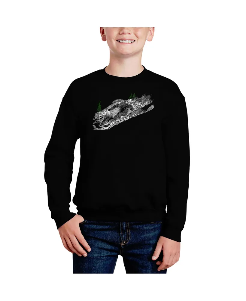 Ski - Big Boy's Word Art Crewneck Sweatshirt