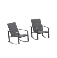 Brevyn Set Of 2 Flex Comfort Outdoor Rocking Chairs With Steel Frames