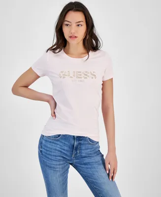 Guess Women's Embellished Logo Crewneck Short-Sleeve T-Shirt
