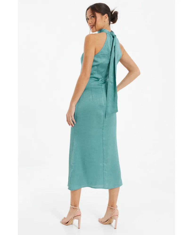 Quiz Women's Satin Halter Neck Midi Dress