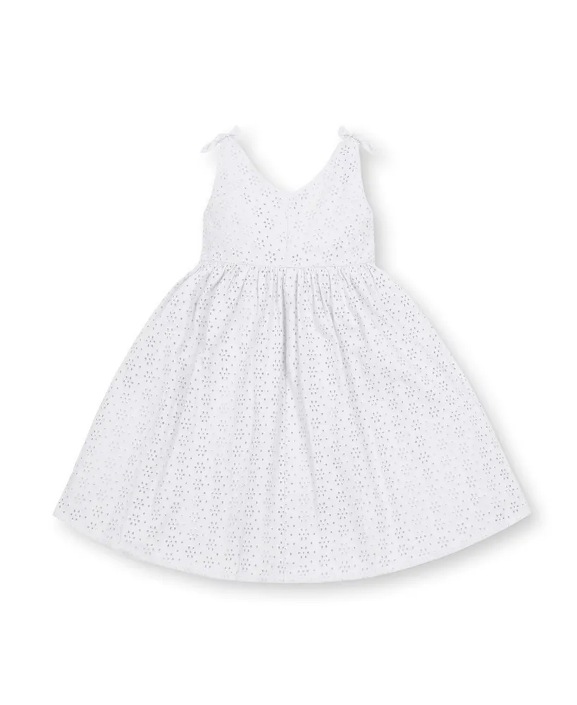 Hope & Henry Girls' Sleeveless Bow Shoulder Swing Dress, Kids
