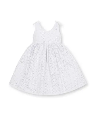 Hope & Henry Girls' Sleeveless Bow Shoulder Swing Dress, Kids