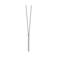 Chisel Polished Cz Bar on a 16 inch Cable Chain Necklace