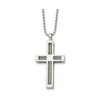 Chisel Stainless Steel Polished Cross Pendant on a Ball Chain Necklace