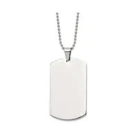 Chisel Brushed Round Edge XLarge 4mm Dog Tag Ball Chain Necklace