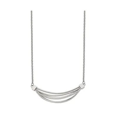 Chisel 3D Curved Bars Cable Chain Necklace a 2 inch Extension Necklace