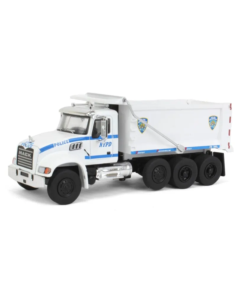 1/64 Mack Granite Dump Truck, Nypd Green light Collectibles Sd Series 16 45160-b