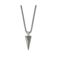 Chisel Brushed Arrow Head Pendant on a Box Chain Necklace