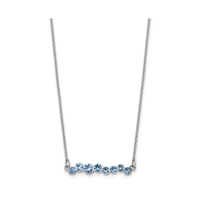 Chisel Blue Preciosa Crystal Bar Cable Chain Necklace