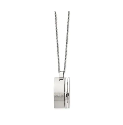 Chisel Stainless Steel Brushed Pendant on a Cable Chain Necklace