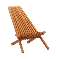 Folding Patio Lounge Chairs 2 pcs Solid Acacia Wood