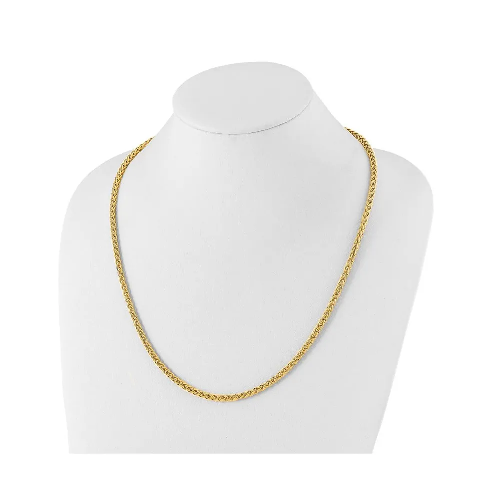 Chisel Polished Yellow Ip-plated Spiga 4mm Chain Necklace