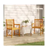 Patio Chairs 2 pcs Solid Acacia Wood