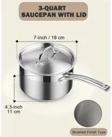 Cooks Standard Saucepan with Lid 18/10 Stainless Steel, 3