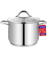 Bakken-Swiss Deluxe Stainless Steel Stockpot w/ Tempered Glass See-Through Lid