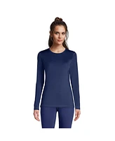 Lands' End Petite Thermaskin Heat Long Sleeve Crewneck Long Underwear Top