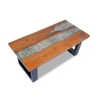 Coffee Table Teak Resin 39.4"x19.7"