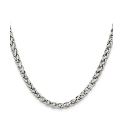Chisel Stainless Steel 5mm Wheat Chain Necklace