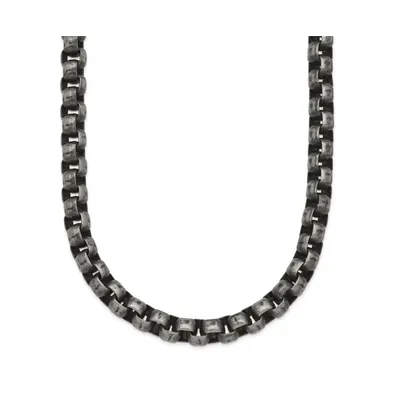 Chisel Stainless Steel Antiqued 24 inch Box Chain Necklace