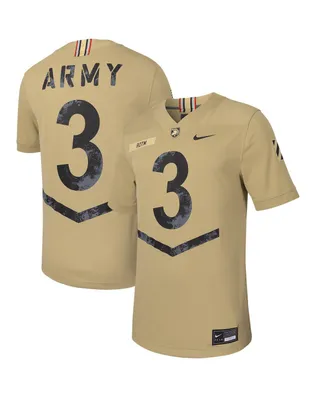 Men's Nike #3 Tan Army Black Knights 2023 Rivalry Collection Untouchable Football Replica Jersey