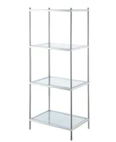 Convenience Concepts 17.75" Chrome Royal Crest 4 Tier Glass Tower