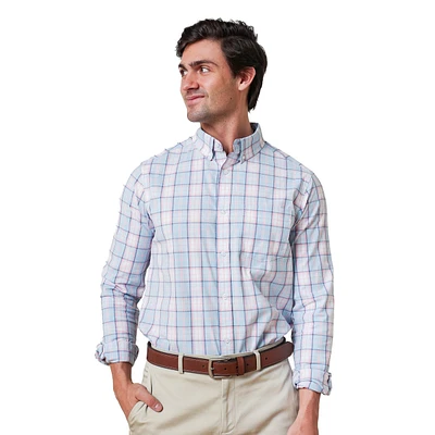 Hope & Henry Men's Organic Long Sleeve Stretch Poplin Button Down Shirt