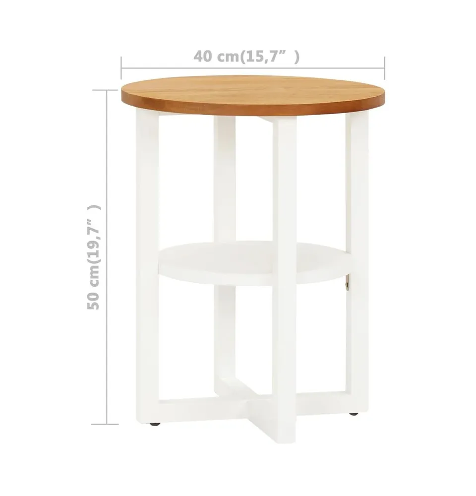 Lamp Table 15.7"x19.7" Solid Oak Wood