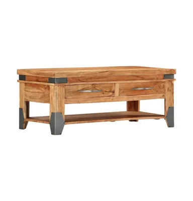 Coffee Table 43.3"x20.5"x17.7" Solid Acacia Wood