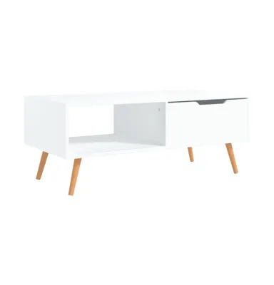 Coffee Table White 39.4"x19.5"x16.9" Engineered Wood