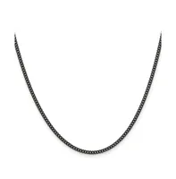 Chisel Black Ip-plated 2.25mm Round Curb Chain Necklace