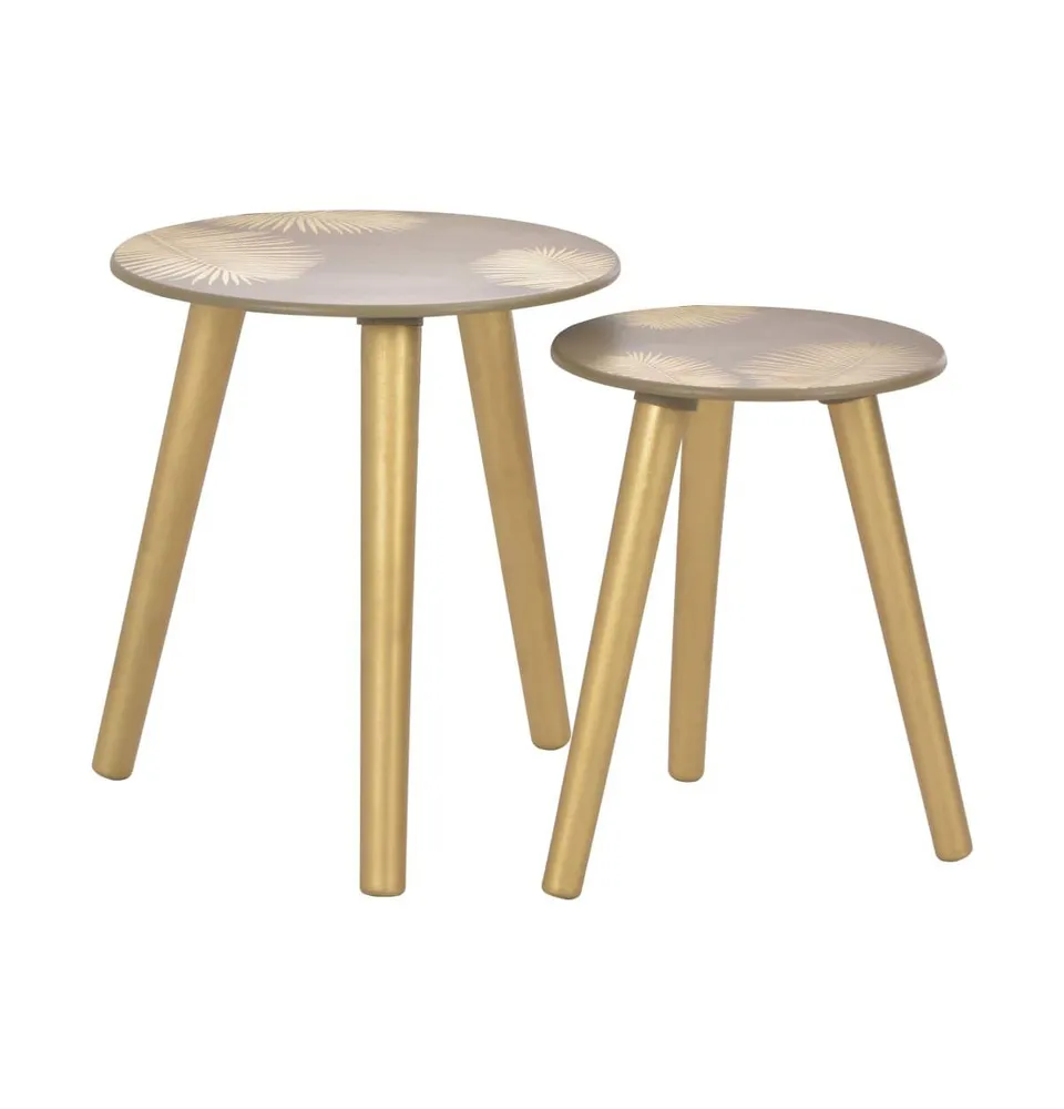 Nesting Side Tables 2 pcs Gold 15.7"x17.7"/11.8"x15.7" Mdf