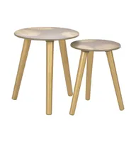 Nesting Side Tables 2 pcs Gold 15.7"x17.7"/11.8"x15.7" Mdf