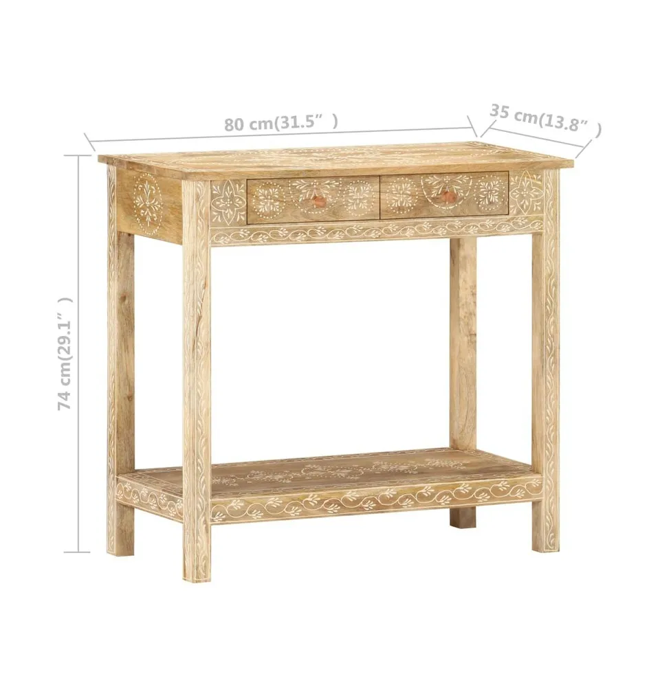 Console Table 31.5"x13.8"x29.1" Solid Mango Wood