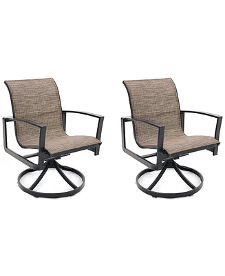 Wythburn Mix and Match Sleek Sling Outdoor Swivel Chairs